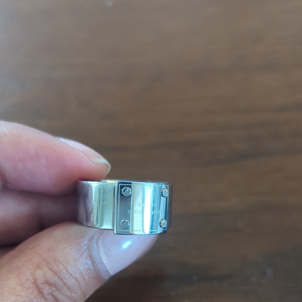 Michael Kors Sterling Silver Band Ring With Engraved Michael Kors Established 19